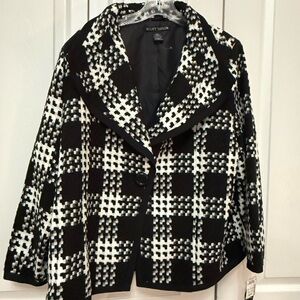 Scott Taylor Women's Black and White Plaid Jacket New Size 2X